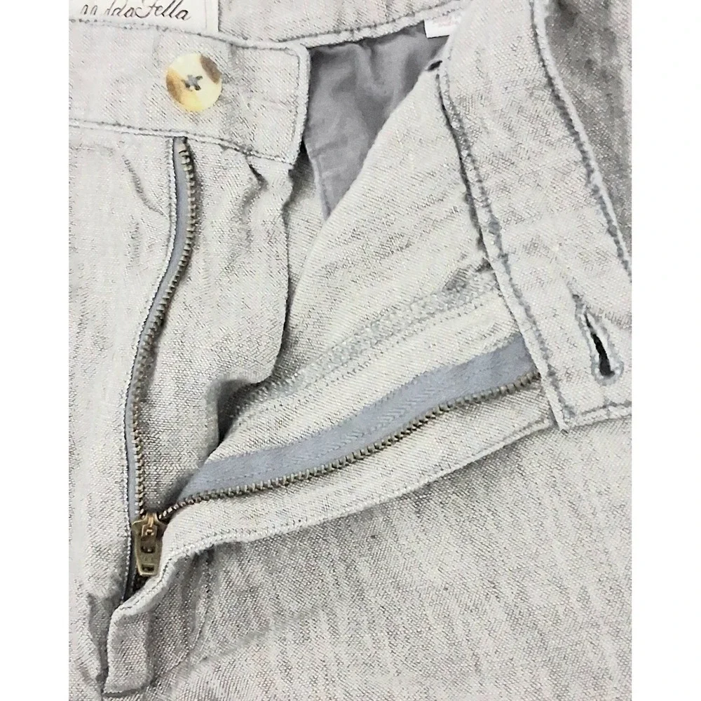 Madda Fella Key West Shorts  Men's Size 40 Gray 100% Linen Pockets Preowned‎